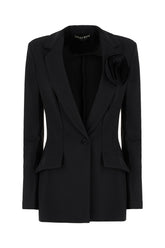 Black stretch nylon blazer -  | Wise