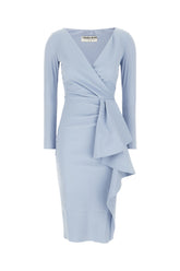 Powder blue stretch nylon dress -  | Wise