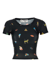Top in nylon stretch stampato -  | Wise