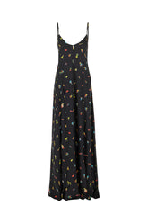 Printed viscose slip dress -  | Wise