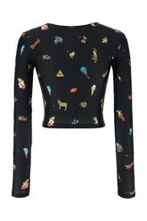 Top in nylon stretch stampato -  | Wise