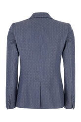 Giacca in misto poliestere stretch blu denim -  | Wise