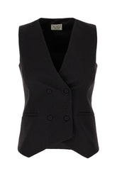 Gilet in misto poliestere stretch nero -  | Wise