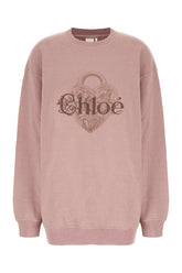 Mauve cotton blend sweatshirt -  | Wise
