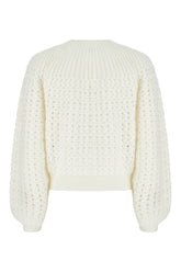 Ivory wool blend cardigan -  | Wise