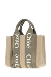 Borsa a mano Woody piccola in lino cappuccino -  | Wise