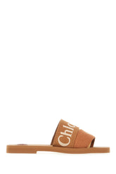 Caramel linen blend Woody slippers -  | Wise