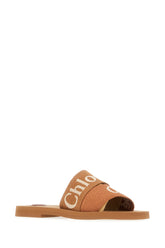 Caramel linen blend Woody slippers -  | Wise