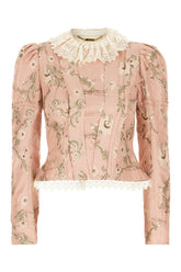 Embroidered silk blend blouse -  | Wise