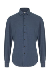 Denim blue stretch nylon shirt -  | Wise