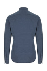 Denim blue stretch nylon shirt -  | Wise