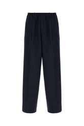 Midnight blue stretch polyester blend pants -  | Wise