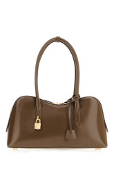 Brown synthetic leather shoulder bag -  | Wise