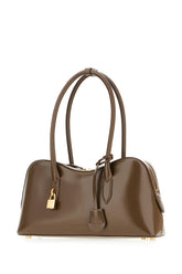 Brown synthetic leather shoulder bag -  | Wise
