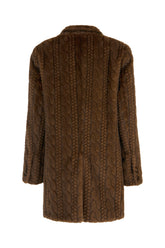 Brown eco fur coat -  | Wise