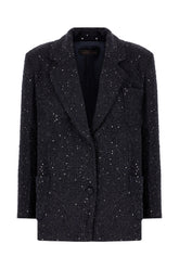 Midnight blu polyester blend blazer -  | Wise