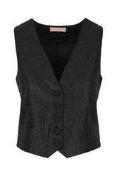 Black polyester blend vest -  | Wise