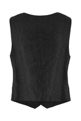 Black polyester blend vest -  | Wise
