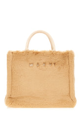 Borsa a mano in eco pelliccia beige -  | Wise