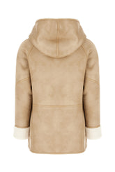 Beige reversible eco fur coat -  | Wise