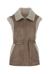 Dove grey sleeveless reversible eco fur coat -  | Wise