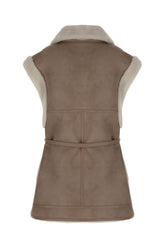 Dove grey sleeveless reversible eco fur coat -  | Wise