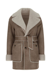 Dove grey reversible eco fur coat -  | Wise