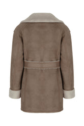Dove grey reversible eco fur coat -  | Wise