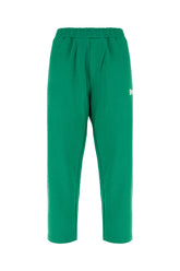 Emerald green cotton blend joggers -  | Wise