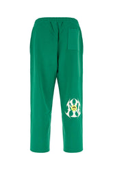 Emerald green cotton blend joggers -  | Wise
