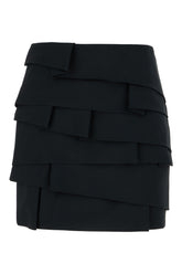 Black acetate blend mini skirt -  | Wise