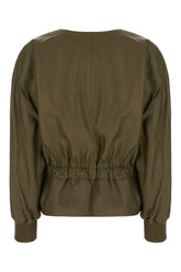 Giubbino in pelle verde oliva -  | Wise