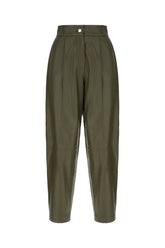 Olive green leather pants -  | Wise