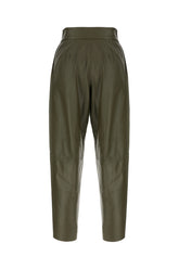 Olive green leather pants -  | Wise