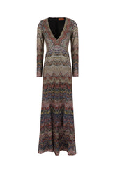 Abito lungo in misto viscosa multicolor -  | Wise