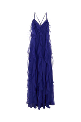 Blue silk long dress -  | Wise