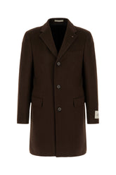 Dark brown wool blend coat -  | Wise