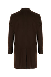 Dark brown wool blend coat -  | Wise