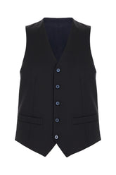 Midnight blue wool vest -  | Wise