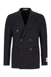 Midnight blue stretch wool blazer -  | Wise