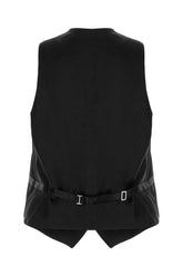 Black stretch wool vest -  | Wise