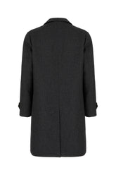 Melange grey wool blend padded coat -  | Wise