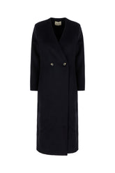 Midnight blue wool and polyester coat -  | Wise