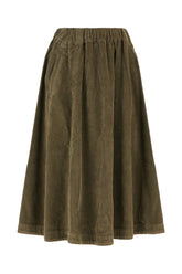 Military green corduroy skirt -  | Wise