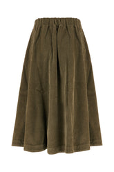 Military green corduroy skirt -  | Wise