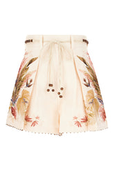 Printed linen Ascension Tuck shorts -  | Wise