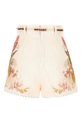 Printed linen Ascension Tuck shorts -  | Wise