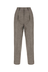 Embroidered stretch wool blend pants -  | Wise