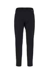 Midnight blue stretch polyester blend pants -  | Wise