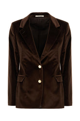 Chocolate velvet blazer -  | Wise